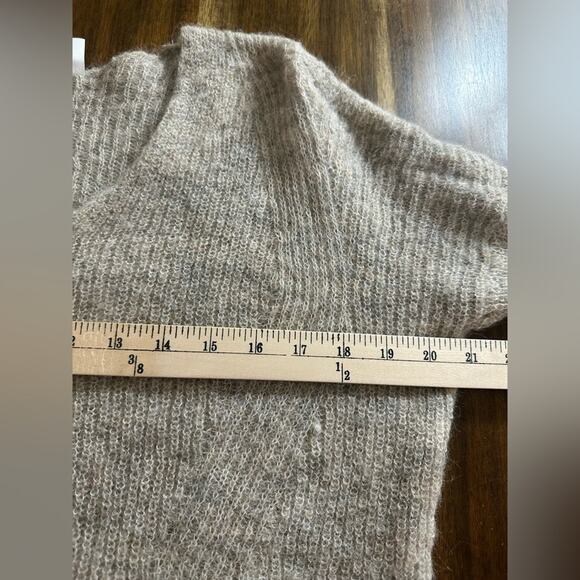 Sud Express Alpaca Mohair Blend Sweater Grey Tan Size Small GUC - Picture 3 of 7